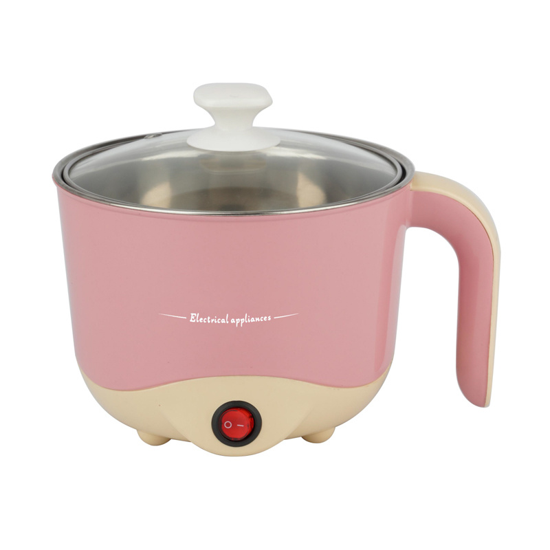 Multipurpose Small Rice Cooker Electric Cooking Pot Fast Cooking Skillet Non-Stick Coating Cooking Surface Frying Pan with Over-Heating Protection