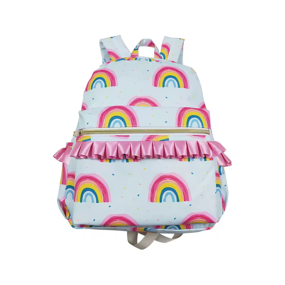Ready To Ship Infant Baby Girls Rainbow Print Mini Backpack Kids Wholesale Back To School Backpack Kids Fashion Backpack