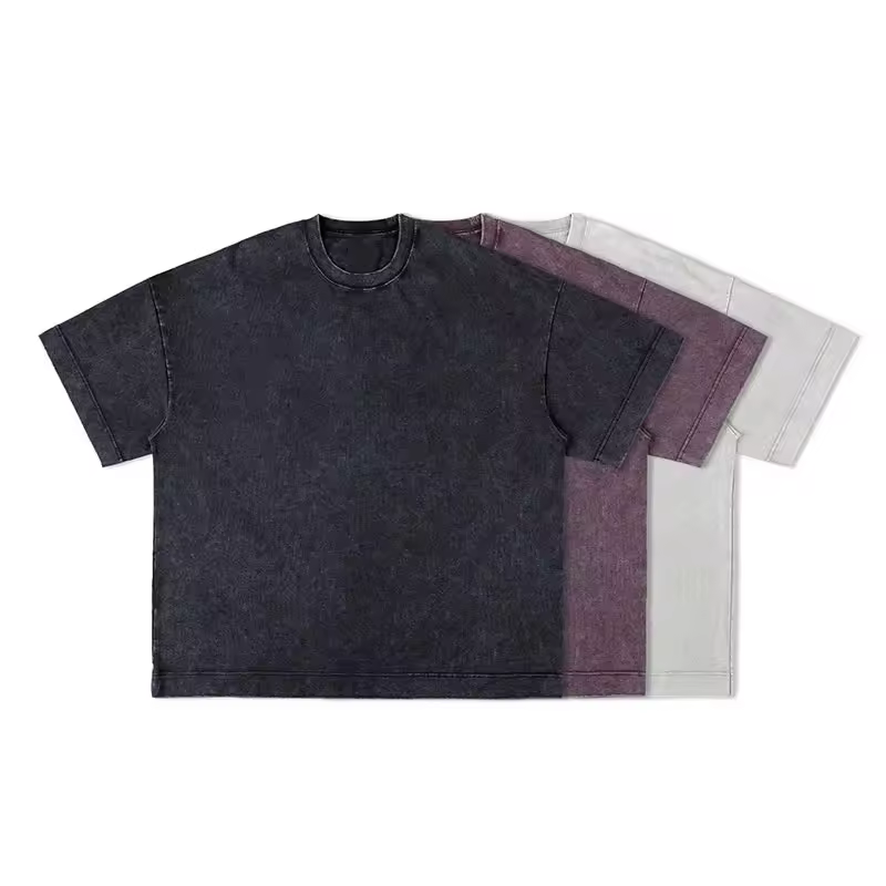 Original Acid Wash Graphic Printed Shirt 100% Cotton Loose Fit Plus Size Tie Dye Design Casual Hip Hop Style