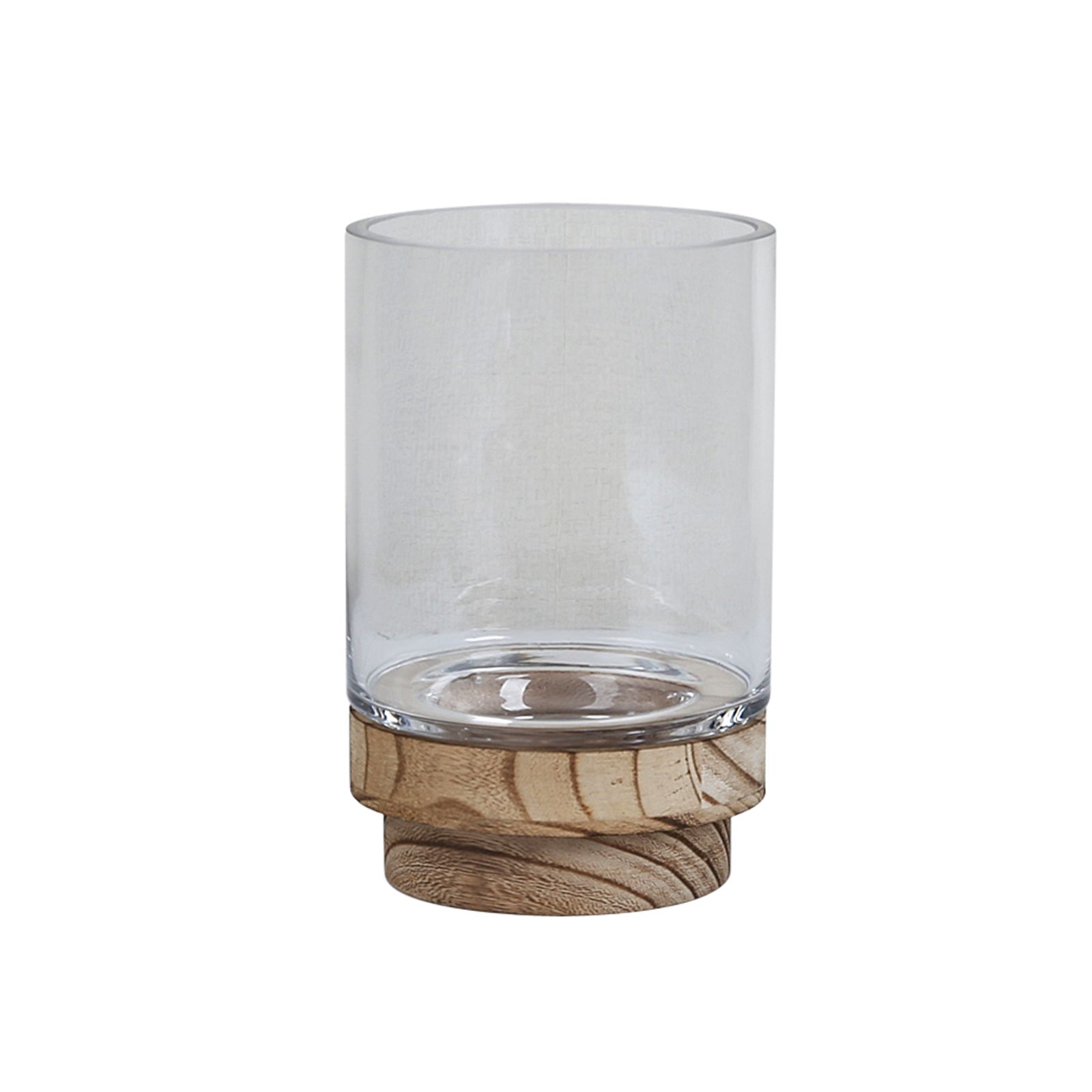 Hot Sale Glass Candle Holder with Wooden Base