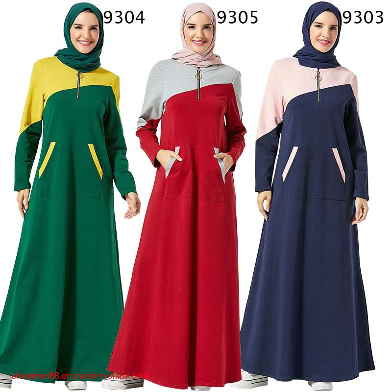 Muslim Womens Plus-Size Long Sleeve Pullover Hoodie Sweatshirt Dress Sportswear