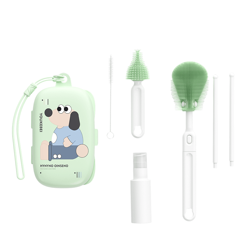 Portable Multi-Function Baby Bottle Set with Silicone Straw