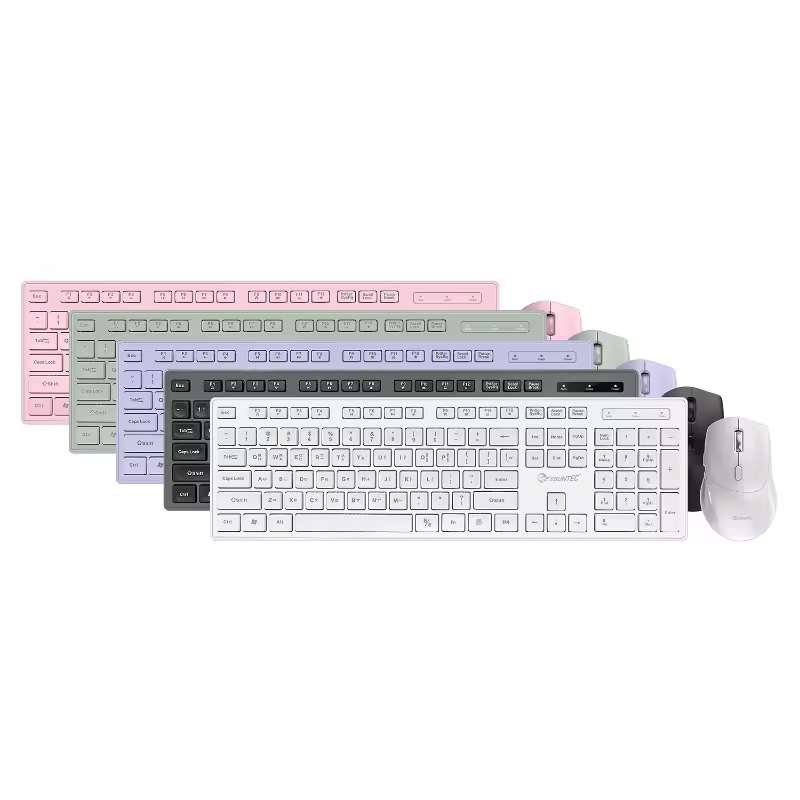 New Colorful 2.4g Or Bt Wireless Keyboard Mouse Combo Bundle For Pc Laptop Office Home Pink Blue Purple White English Customized
