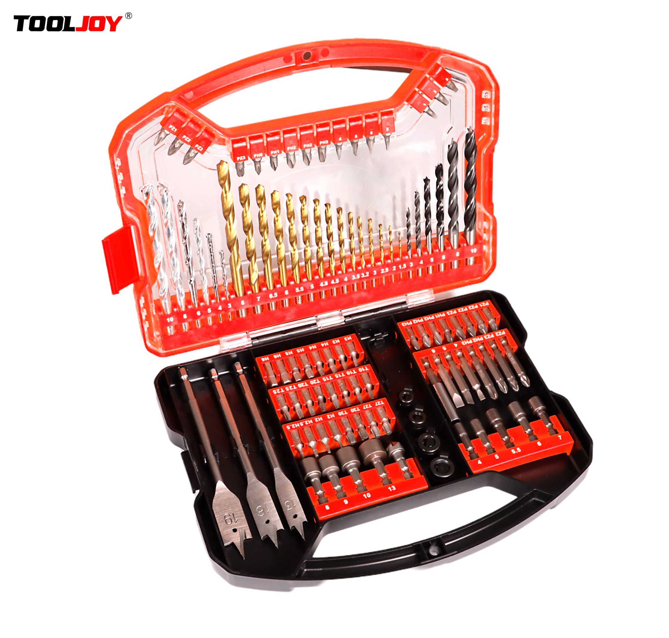 Tooljoy 100PCS HSS Screwdriver Wood Drill Bit Set