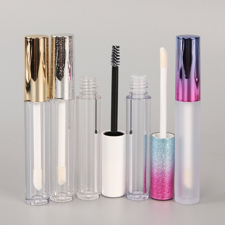 Empty Electroplating Gold Lid Plastic Cosmetic Packaging Lip Gloss Tube