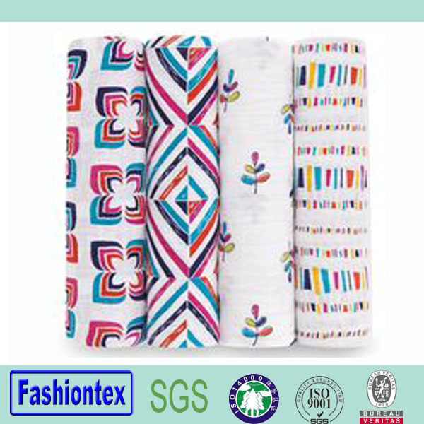 High Quality Wearable Bamboo Printed Baby Muslin Blankets Organic Cotton Baby Muslin Wrap