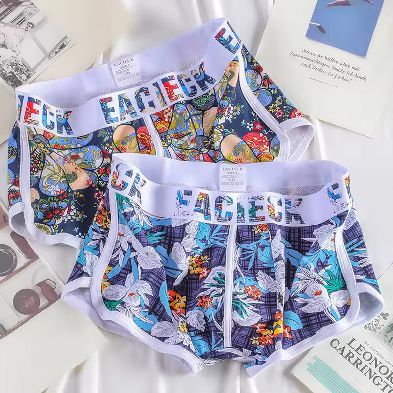 Mid-rise Cotton Boxer Shorts For Men Wholesale Stock Lot Breathable And Disposable Basics With Logo Briefs