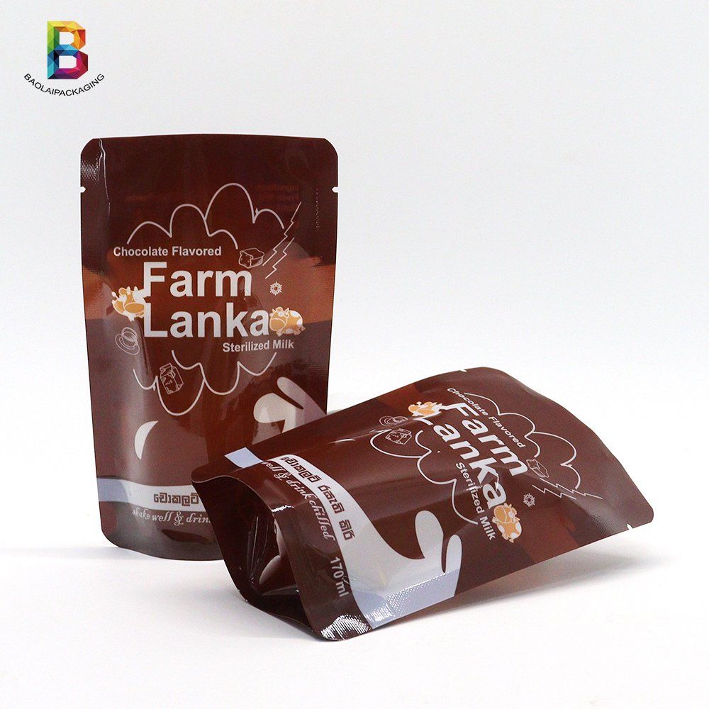 Manufacture Soy Milk Packaging Drinking Stand up Pouch Bags High Temperature Retort Pouch