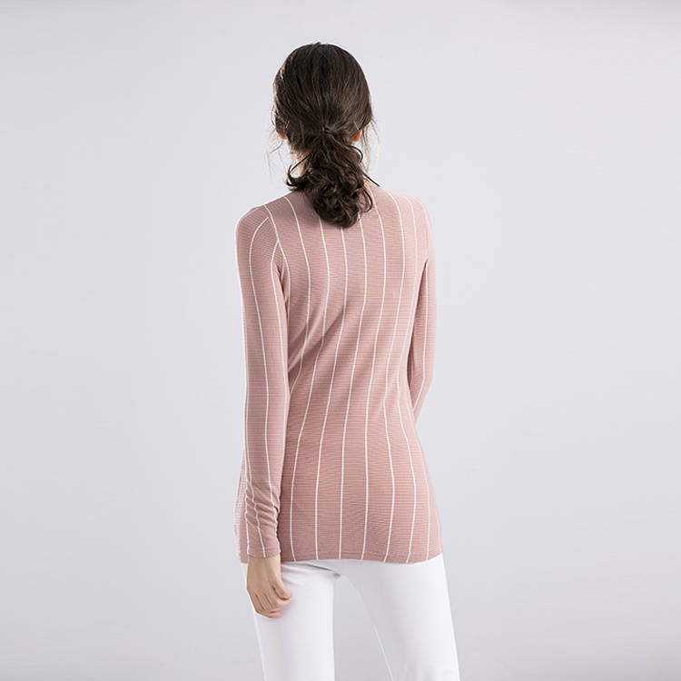 Fashionable Women's Striped Sweater-Anti Pilling Pullover Yarn Dye Quality