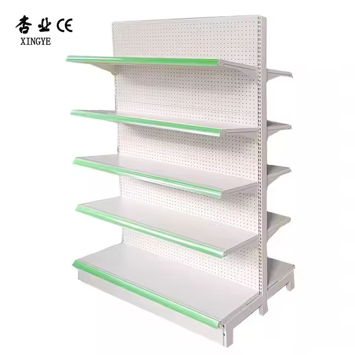 Xingye Chinese Bulk Store Pegboard Metal Double Sided Hardware Store Display Rack Supermarket Shop Shelves