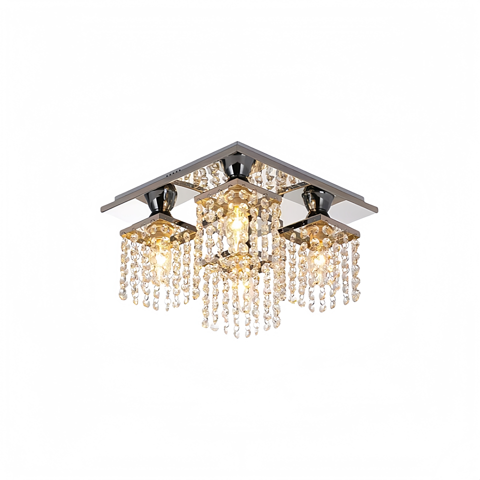 Modern Luxury Square Corridor LED Crystal Light for Dining New Porch Staircase Home Office Ceiling Lighting Wholesale