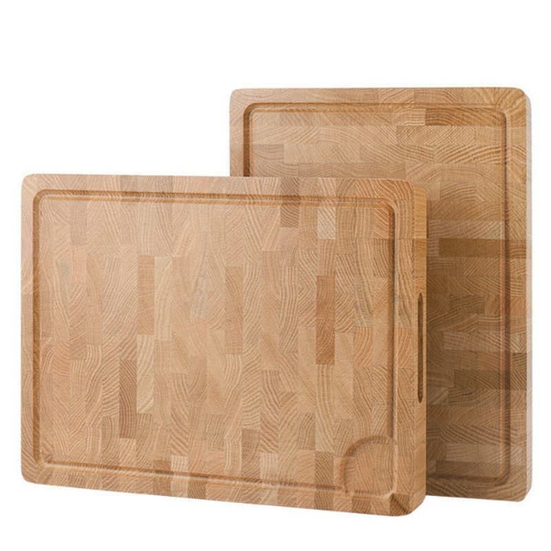 OEM Kitchen Red Oak Wooden Rectangle Chopping Board Cutting Board