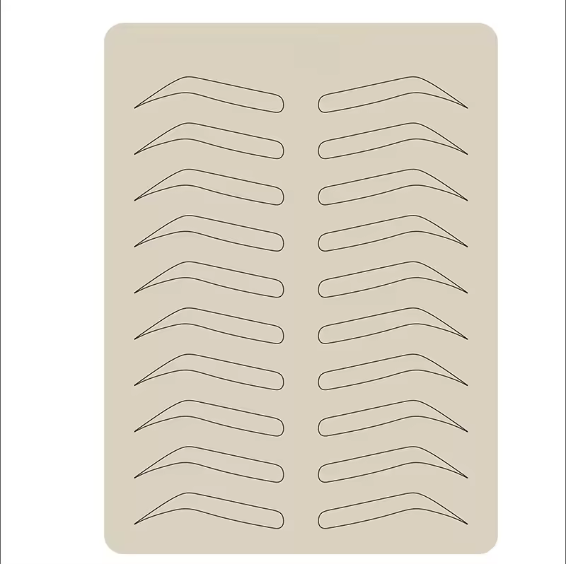 Inkless Eyebrow Practice Skin Microblading Latex Eyebrow Tattoo Practice Skin With Shape Support Private Label