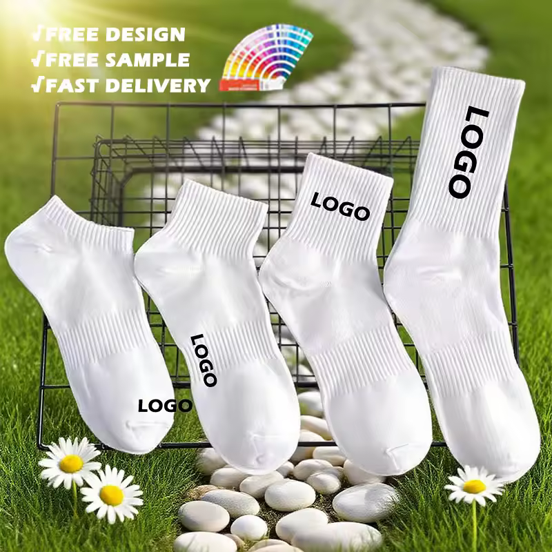 Summer Crew Socks Printer Manufacturer No Moq Luxury Athletic Oem Logo Wholesale Designer Cotton Custom Compression Sports Socks