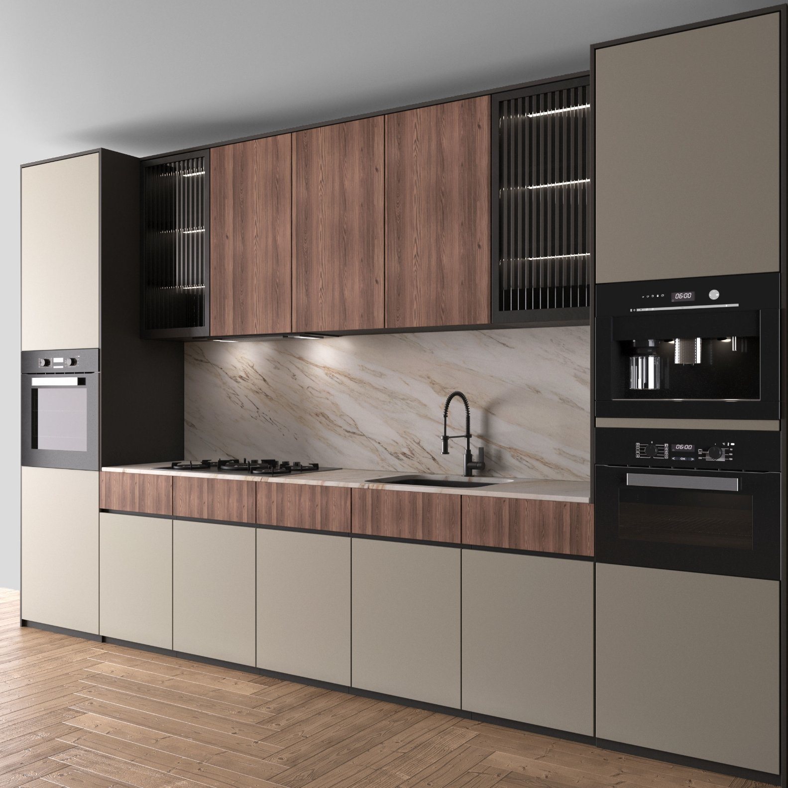 PA Kerala Price Folding Kitchen Cabinet with Soft Closing Drawers