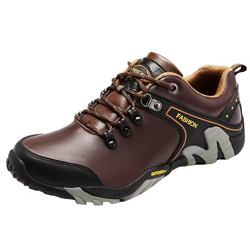 New Arrival Men's Genuine Leather Hiking Shoes Casual Sports Boots With Waterproof Rubber Mesh Insole For Autumn Winter Seasons