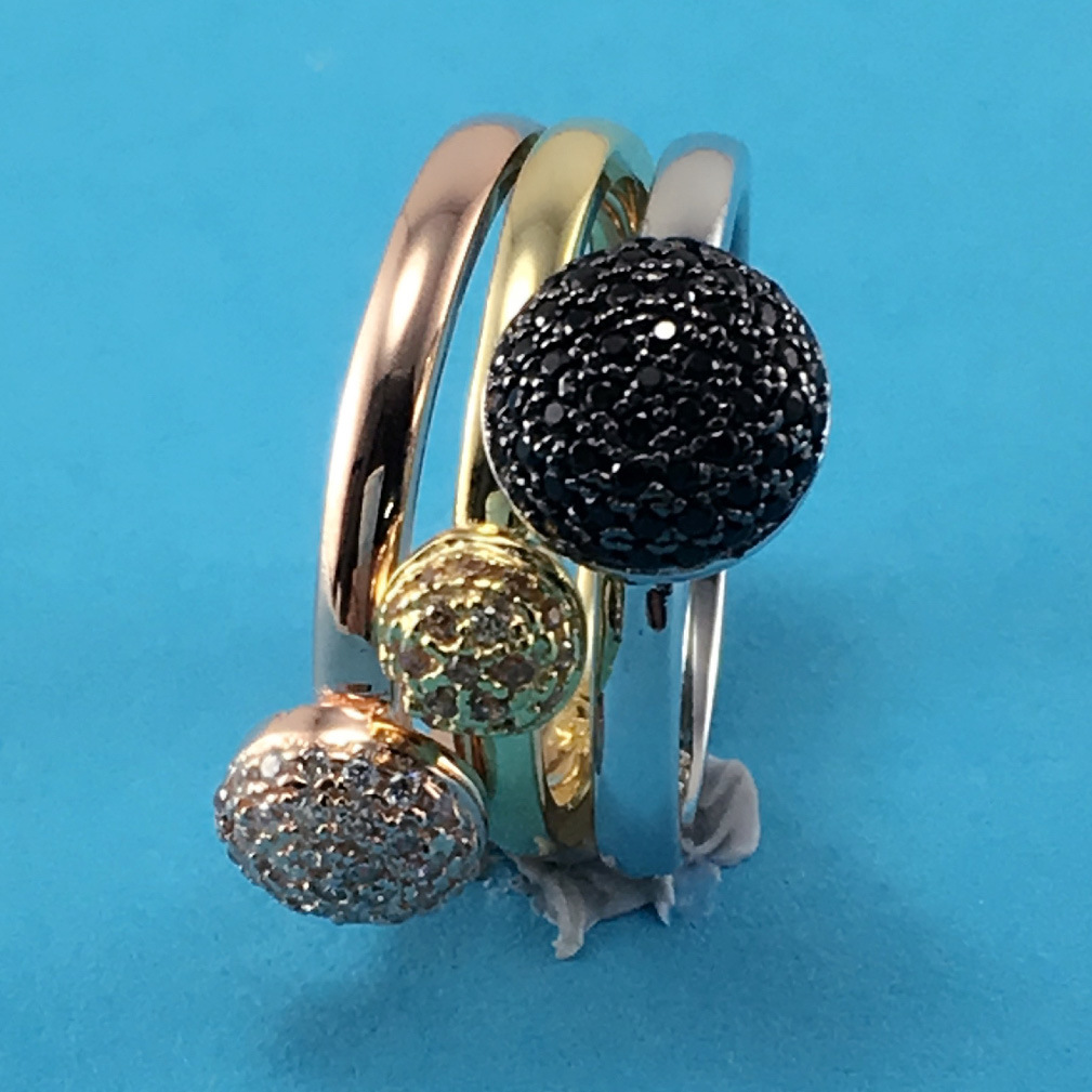 New Arrival 2 Colors Sweet Pearl Silver Ring Wholesale for Women R10489