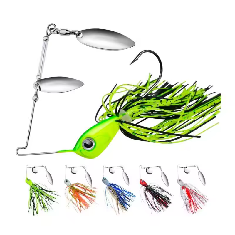 Top 10g/14g Spinnerbait Fishing Lure Wire Bait Metal Spinner Buzzbait Swimbait Hook Jig Kit Skirt Peche For Bass Pike Winter