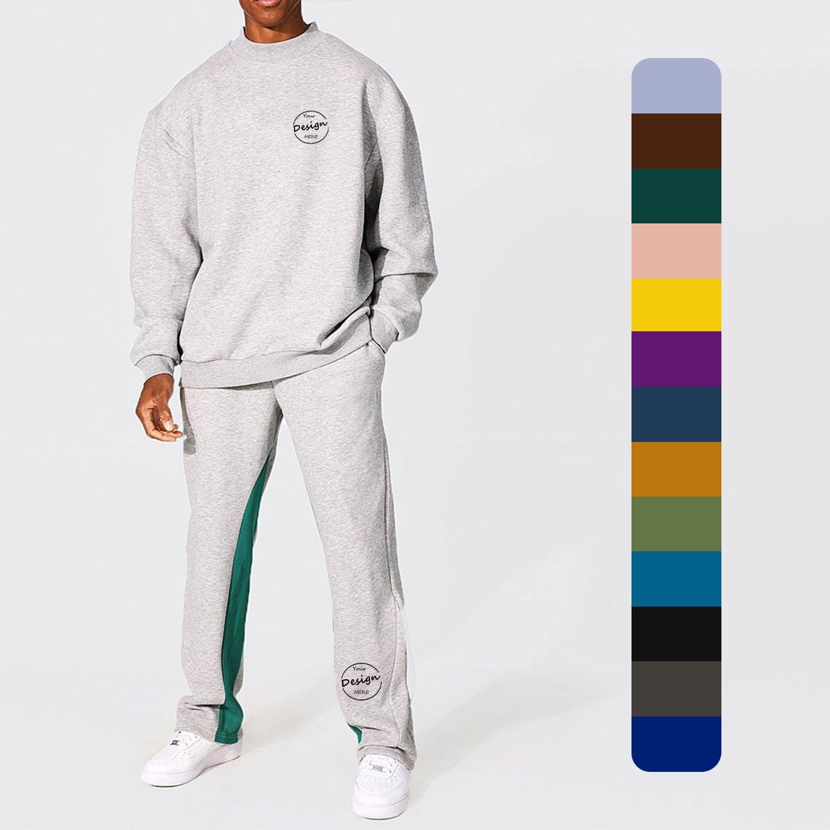 Stylish Mens 2PCS Loose Fit Hooded Gym Sweatshirt + Jogger Pants Fitness Tracksuit Casual Hoodie Sweat Suit Athletic Sportswear Set