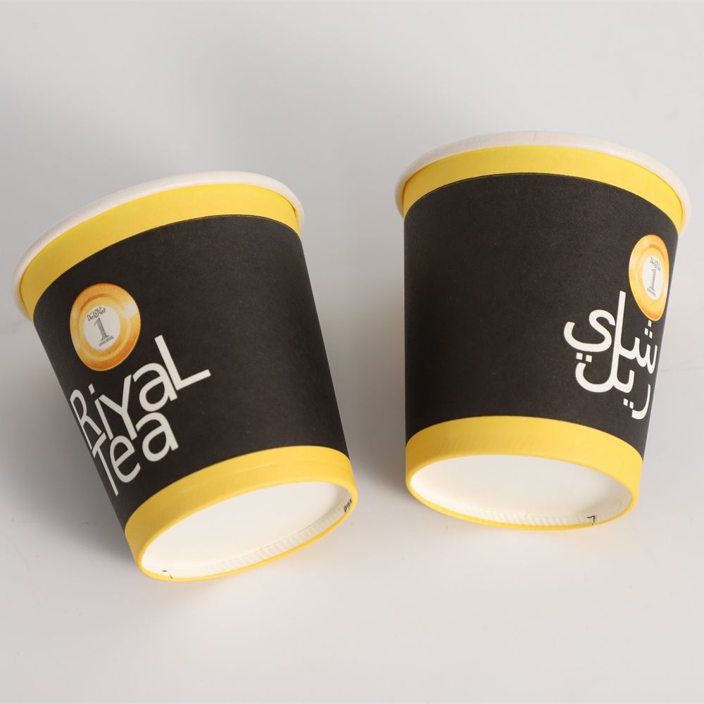 Bulk Disposable Single Layer Coffee Paper Cup with Lids