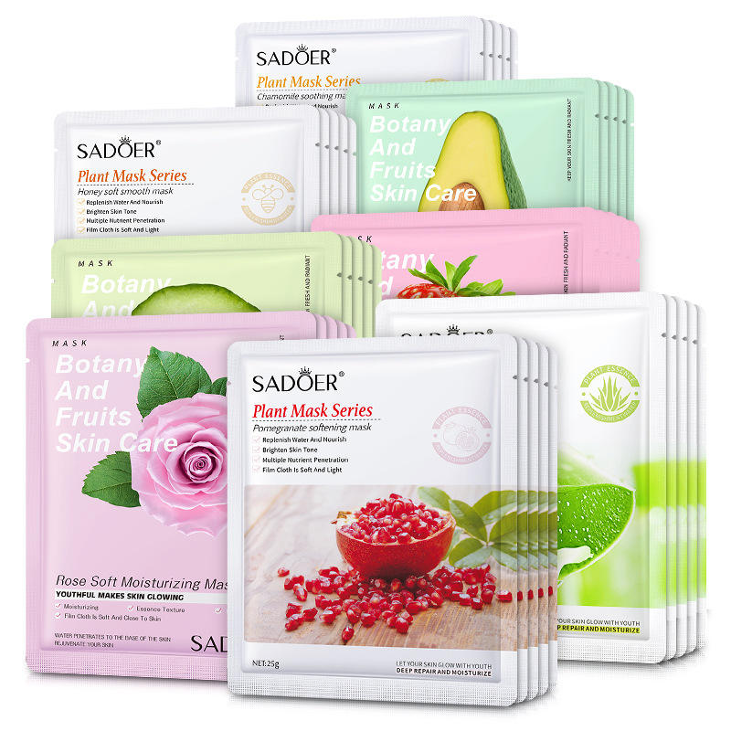 Free Sample Sadoer Rorec Factory Beauty Skin Care Face Mask Sheet Natural Aloe Vera Moisturizing Lighting Whitening Facial Mask