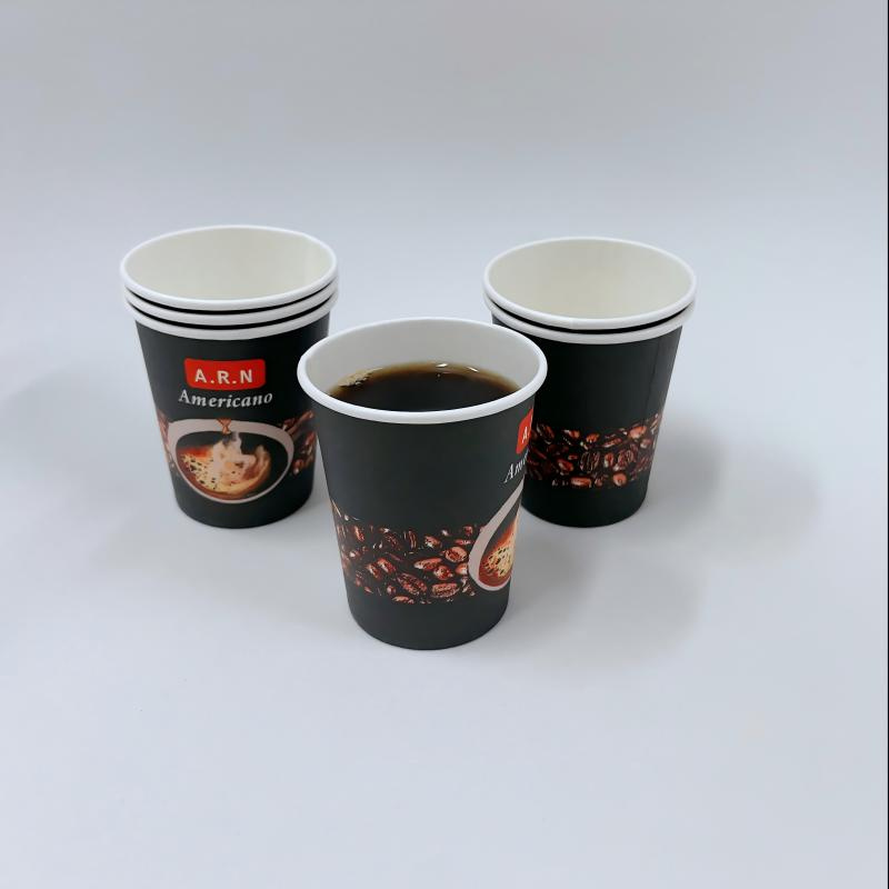 Single Wall Coffee Paper Cup Free Sample High Quality Tea Juice Paper Cup with Lids