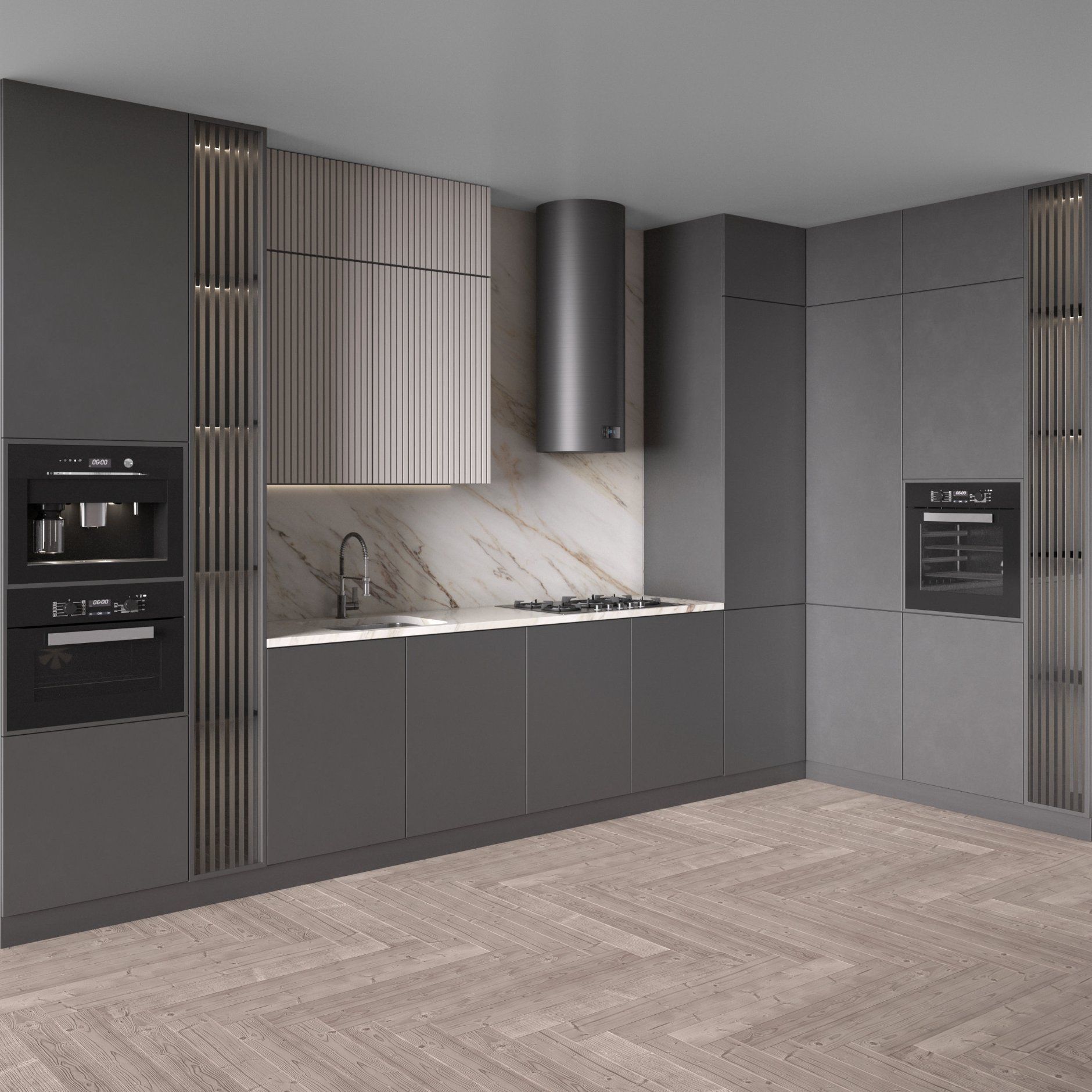 PA 2024 Hot Sale Wholesale White MDF Sideboard Storage Furniture Wooden Modern Inset Kitchen Cabinets