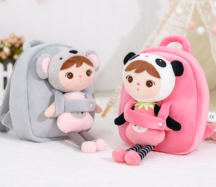 Custom Plush Toy Manufacturer Supply Plush Backpack Ji&-bao Doll School Bag With A Removable Toy Backpack For Kids