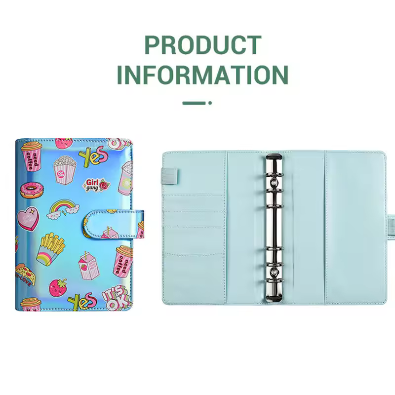 Wenshun Best Seller A6 Pu Leather Binder 6 Ring Cash Envelopes Notebook & Money Organizer With Custom Logo Available A7 A5 Sizes