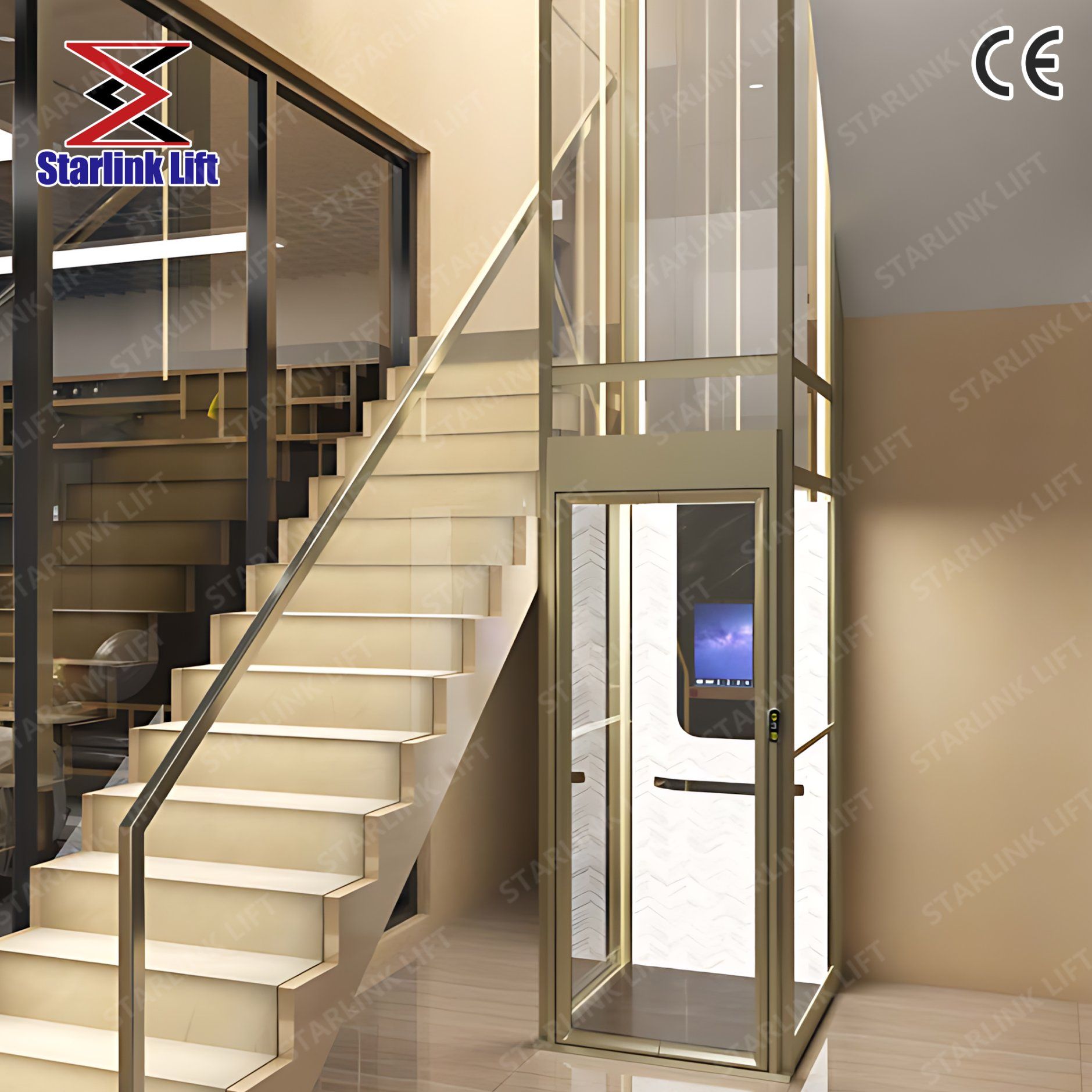 Star Link Home Lift/Small Home Elevator for Elderly People/Small Home Elevator Outdoor Indoor Vertical Home Lift