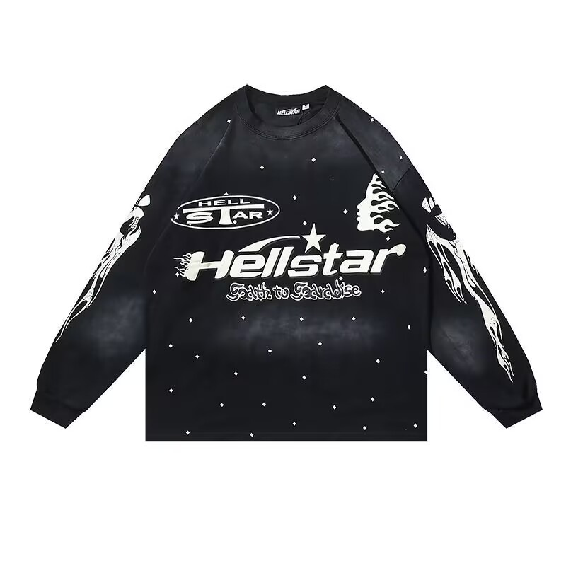 Hellstar Core Logo Sweatshirt 100% Cotton Pullover with Clean Typography Print