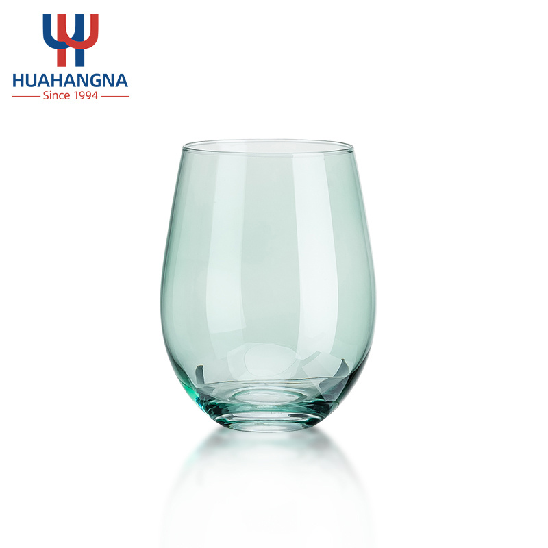 Crystal Stemless Wine Glasses Set Colored 18 Oz Water Whiskey Drinking Stemless Wine Glass Cups for Wedding Party Birthday
