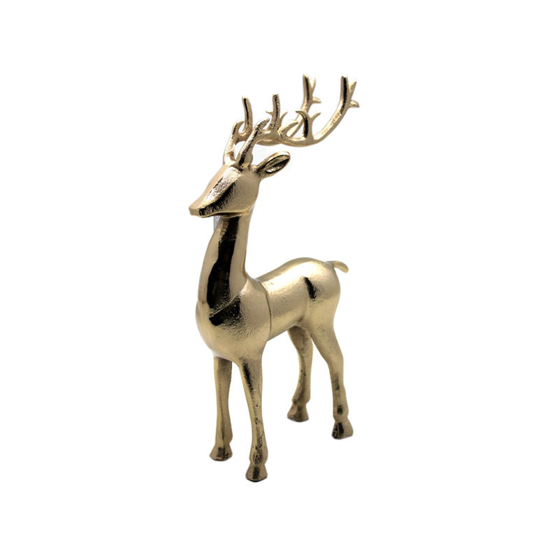 Wholesale Bulk Brass Finished Aluminum Reindeer for Table Top Home and Christmas Decoration Ornament Handmade Bulk