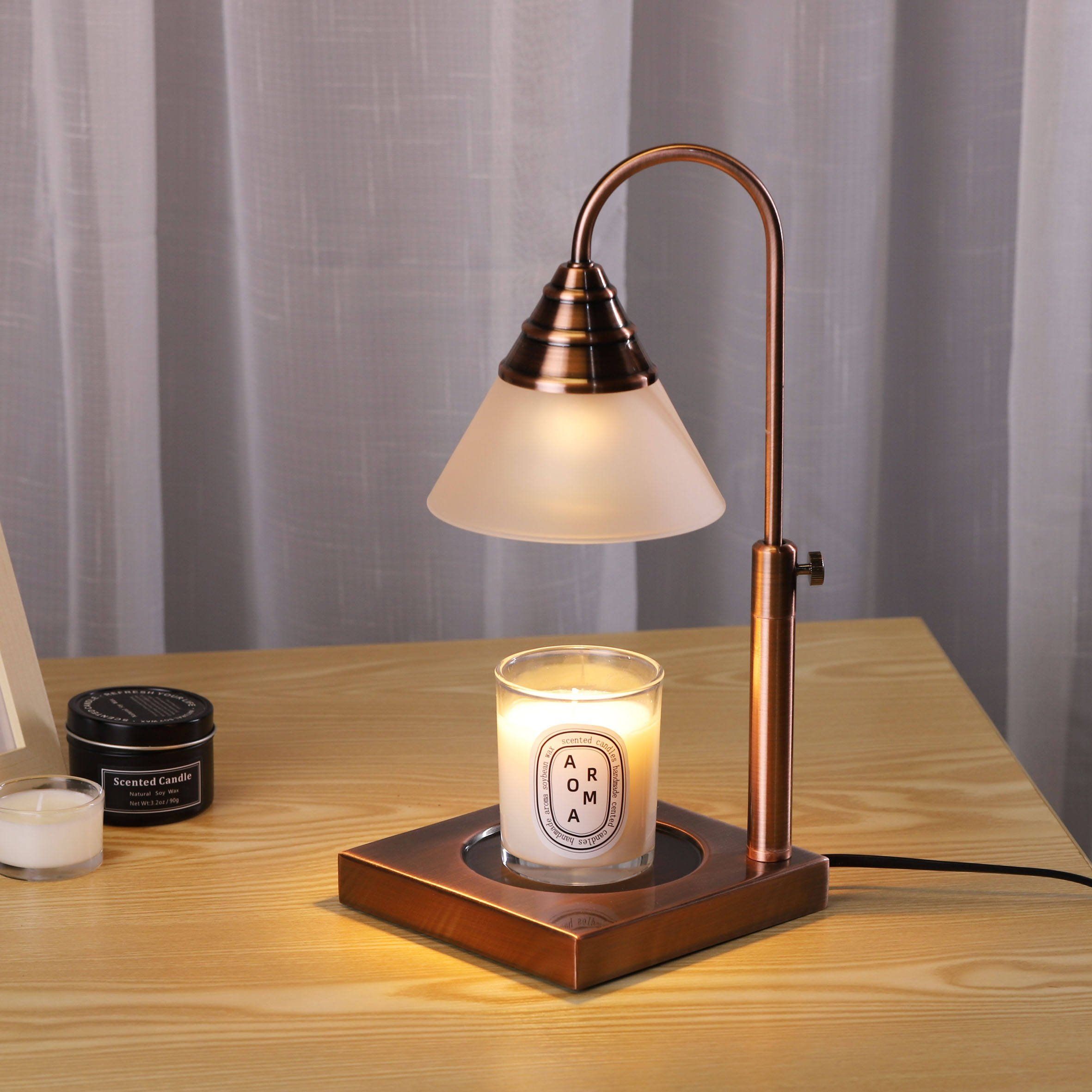 Electric Metal Base Candle Warmer Lamp for Elegant Home Fragrance
