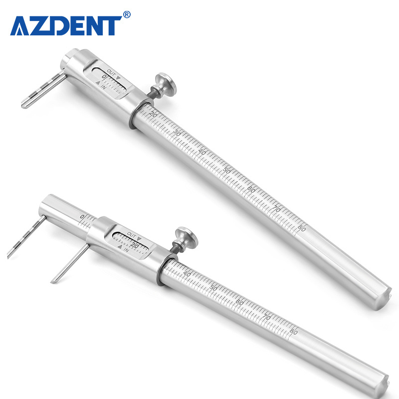 Azdent Dental Orthodontic Sliding Caliper 0-80mm Dentist Implant Measuring Gauge Double Scale Round Dentistry Tool