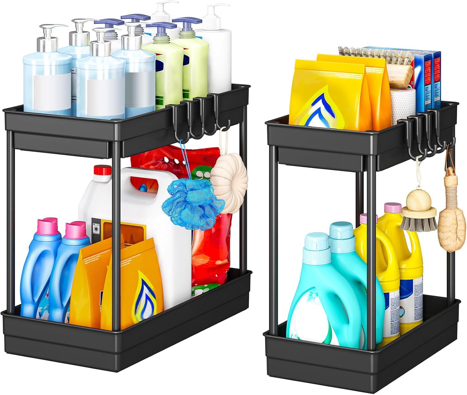 High Quality 2-Tier Kitchen Storage Rack Multifunctional Metal Shelf Organizer for Home Use Double Under Sink Storage Holders