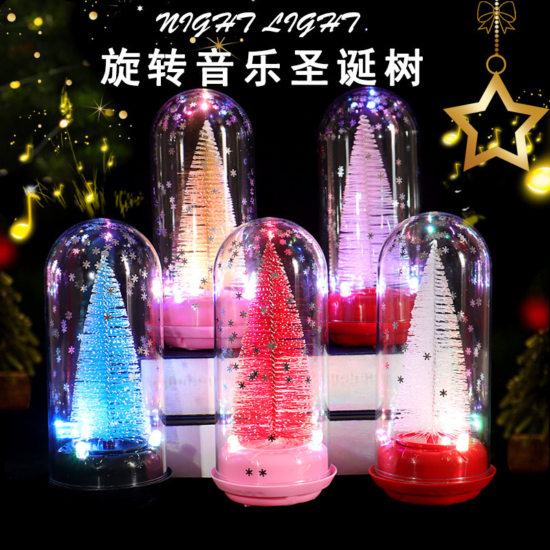 Romantic Spinning Music Christmas Tree Glowing Rotating Box Gift (CFHDP25011)