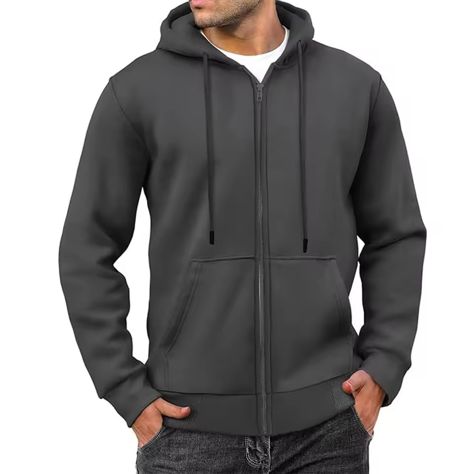 Manufacture Professional New Style Men Zipper Hoodies Custom Wholesale High Quality Hoodies Men's Zip Up Wool Fleece