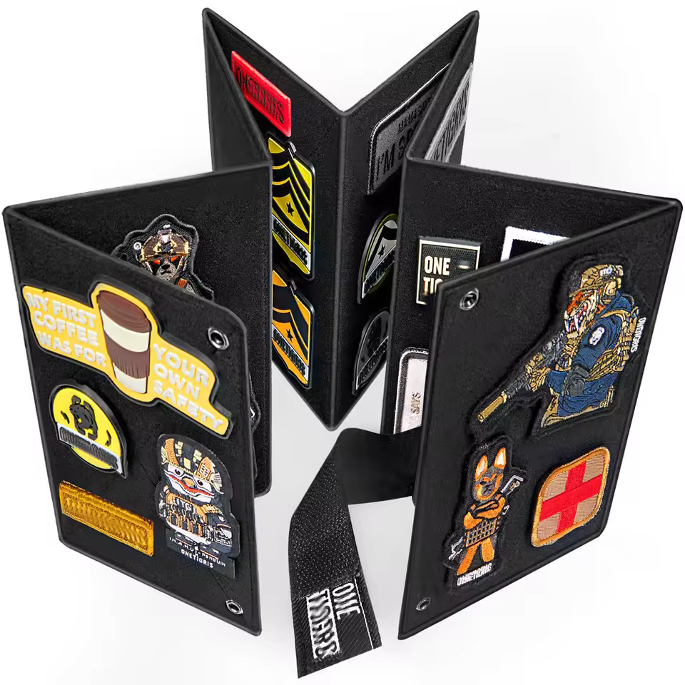 Patches Holder Booklet Hook And Loop Tape Armband Collection Wall Tactical Patch Display Foldable Storage Cloth Panels Board