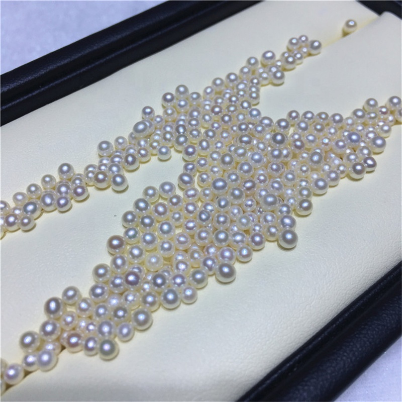 Factory Sale Round 2-3mm Freshwater Pearl White Pink Purple Loose Pearl Bead Necklace for Jewelry Making