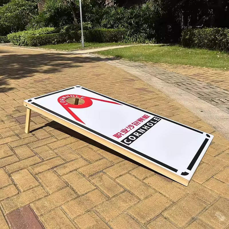 Customizable Wooden Cornhole Game Set For Kids Regulation Size Boards With Bean Bags Toss Carry Bag Personalized Pattern