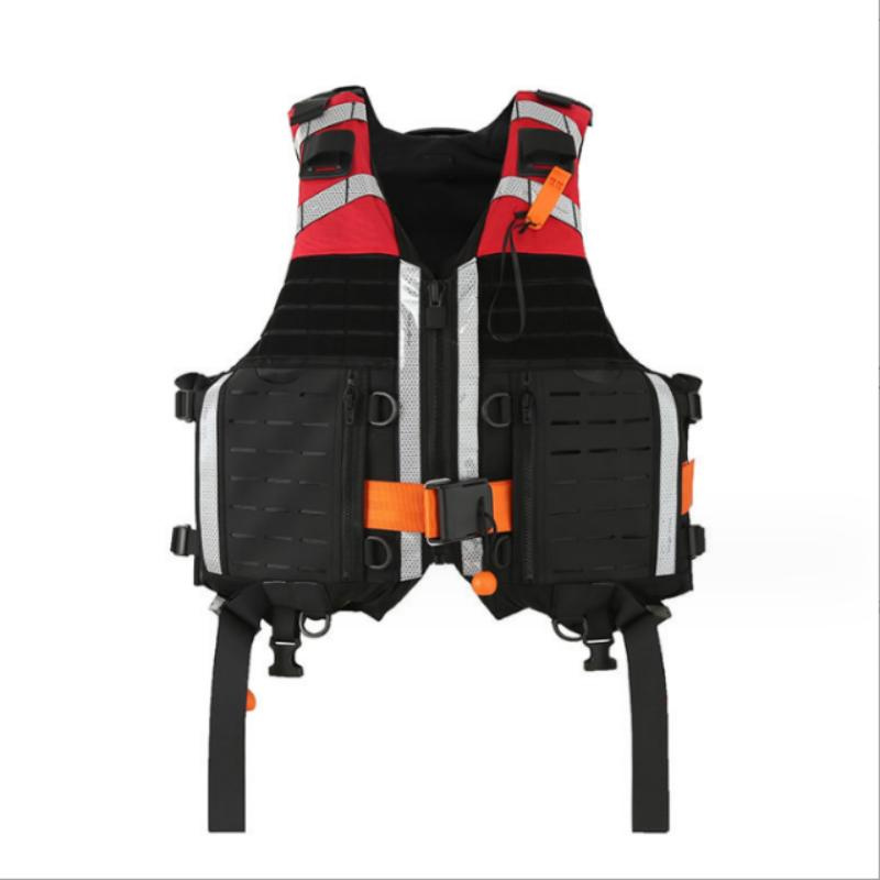 Manufacture Reliable Quality Nylon Black Red Life Jacket
