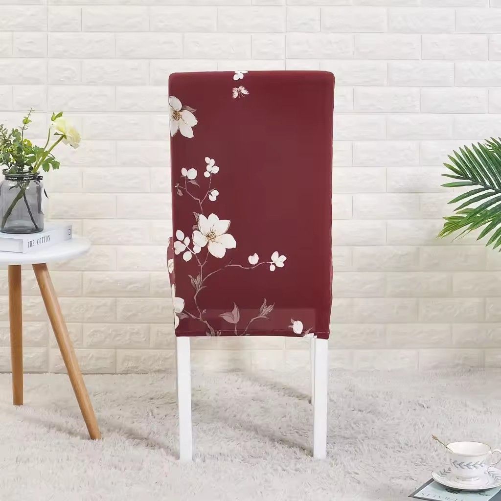 Floral Pattern Chair Cover Spandex Elastic Modern Hotel Party Banquet Slipcover Stretch Chair Seat Cover 1 PC