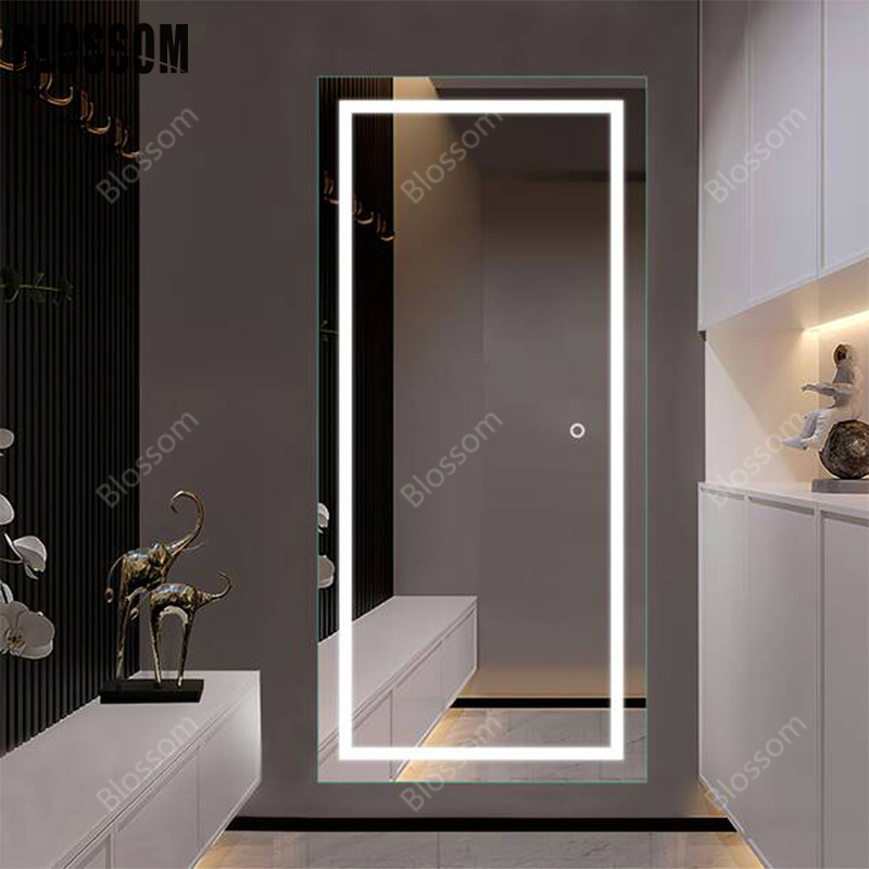 Modern LED - Framed Full - Length Mirror for Elegant Entryways