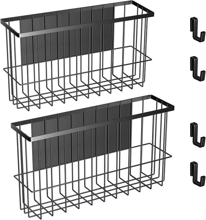 Black Kitchen Bathroom Shelf Rubber Corner Metal Shower Rack Wire Baskets, Kitchen, Office, Pantry Storage Racks