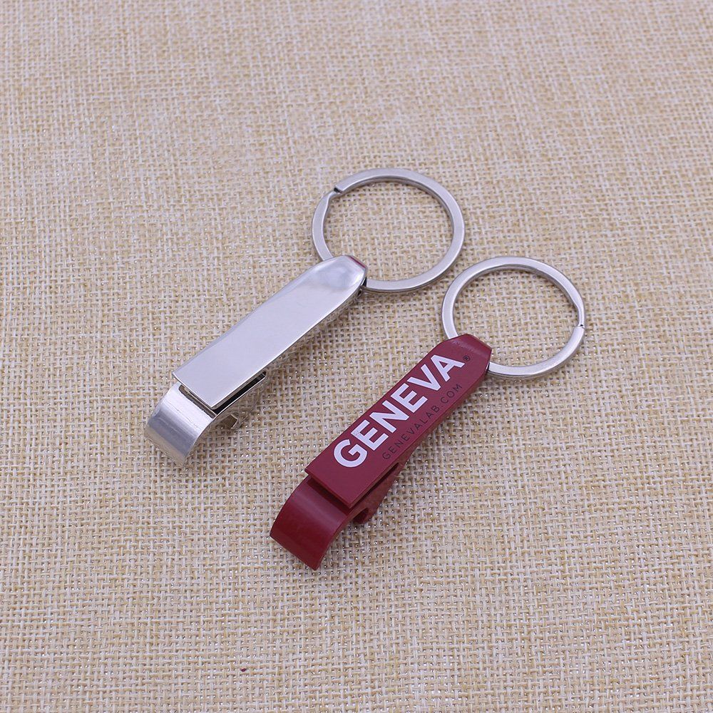 Stock Portable Beer Bottle Opener Keyring Convenient Colorful Aluminum Alloy Pocket Bottle Opener with Key Chain