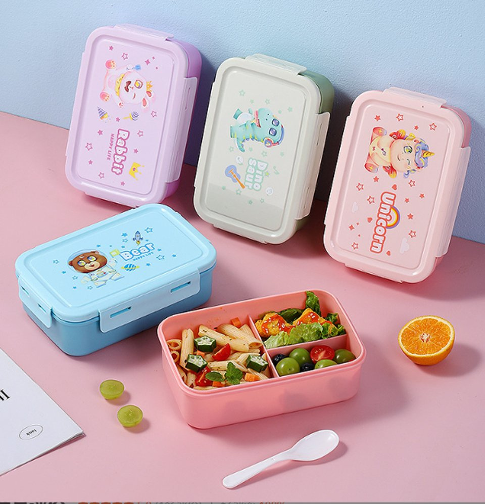 Manufacturer Microave Safe Kids Bento Box Metal Lunch Box Divided Food Bento Lunch Box with for Talent Child Divided Food Box Tiiffin Box