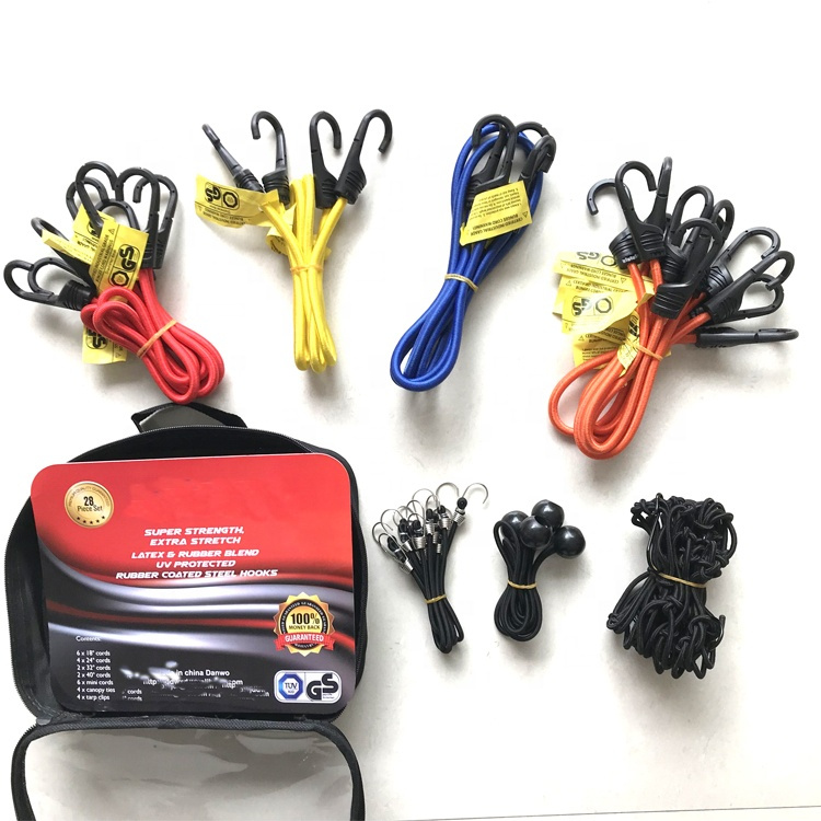Heavy Duty Elastic Bungee Cords with Hooks 28PCS Assortment
