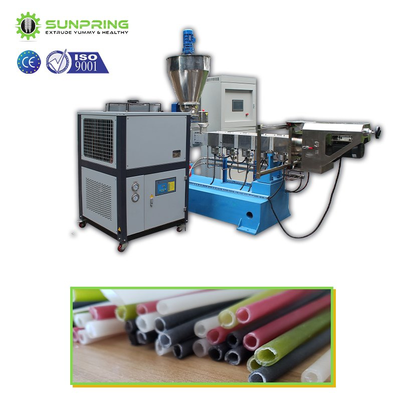 Fast Delivery Rice Straw Make machine Drink + Drinking Straws Processing Line Pasta Machine Eatable Based Making Non Plastic Single Screw Extruder Edible