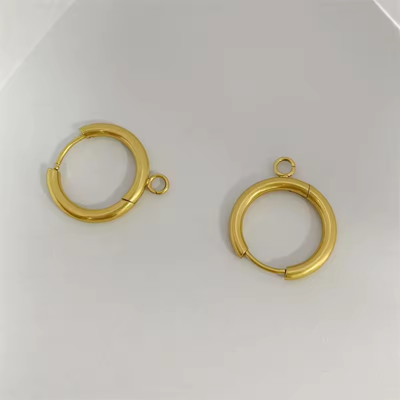 50% Off Ready To Ship Earring Accessories Gold Plated Stainless Steel Diy Personalized Jewelry Hoop Earrings For Women